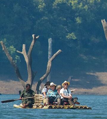 Thekkady-Boating in Periyar Lake, Trekking Trails, Camping, The Bamboo Rafting at Periyar is available in two slots – Full day and Half day. To know the rate of Bamboo Rafting.