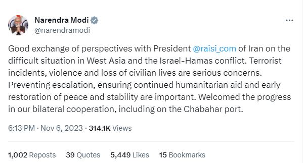 Prime Minister Narendra Modi, Iranian President Ibrahim Raisi, Gaza Hospital Attack, Israel-Palestine War News, latest updates, Israel Palestine War LIVE News, Israel-Palestine conflict updates, Israel attack, Hamas attack, Hamas militants, Gaza Strip, Israel Prime Minister Benjamin Netanyahu, Breaking news, India news, Big News, 